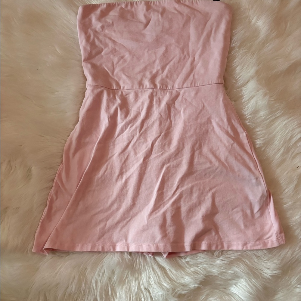 Elegant Pink Strapless Dress